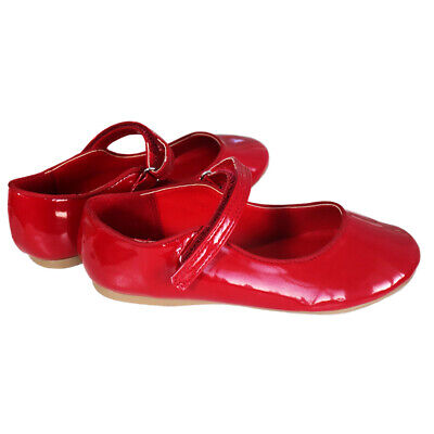 GIRLS INFANTS BABY WEDDING KIDS PATENT SPANISH CHRISTMAS PARTY RED  Size 4 - 10