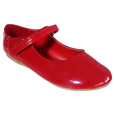 GIRLS INFANTS BABY WEDDING KIDS PATENT SPANISH CHRISTMAS PARTY RED  Size 4 - 10