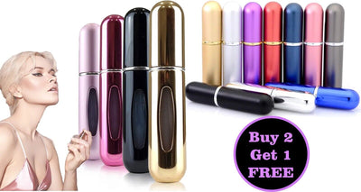 2Pcs Refillable Perfume Atomiser 5ml Spray Pump Portable Bottles for Travel/gym