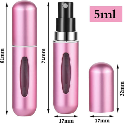 2Pcs Refillable Perfume Atomiser 5ml Spray Pump Portable Bottles for Travel/gym