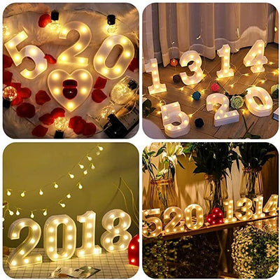 Large LED Light Up Alphabet Letters Plastic Numbers Standing Party Birthday