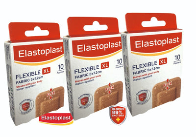 3 x Elastoplast Finger Strips Extra Flexible Fabric Plasters Water Resistant