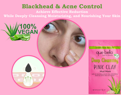 Deep Clean Pink Clay Mask Anti-Acne Mud Mask Detox Aloe Vera Cleanse Oil Control