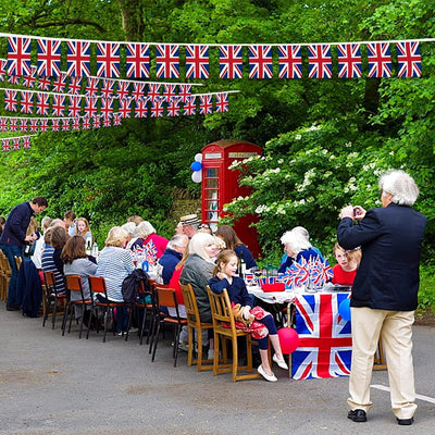 King Charles Coronation Union Jack Crowns Bunting Party Decorations 20pcs 10M