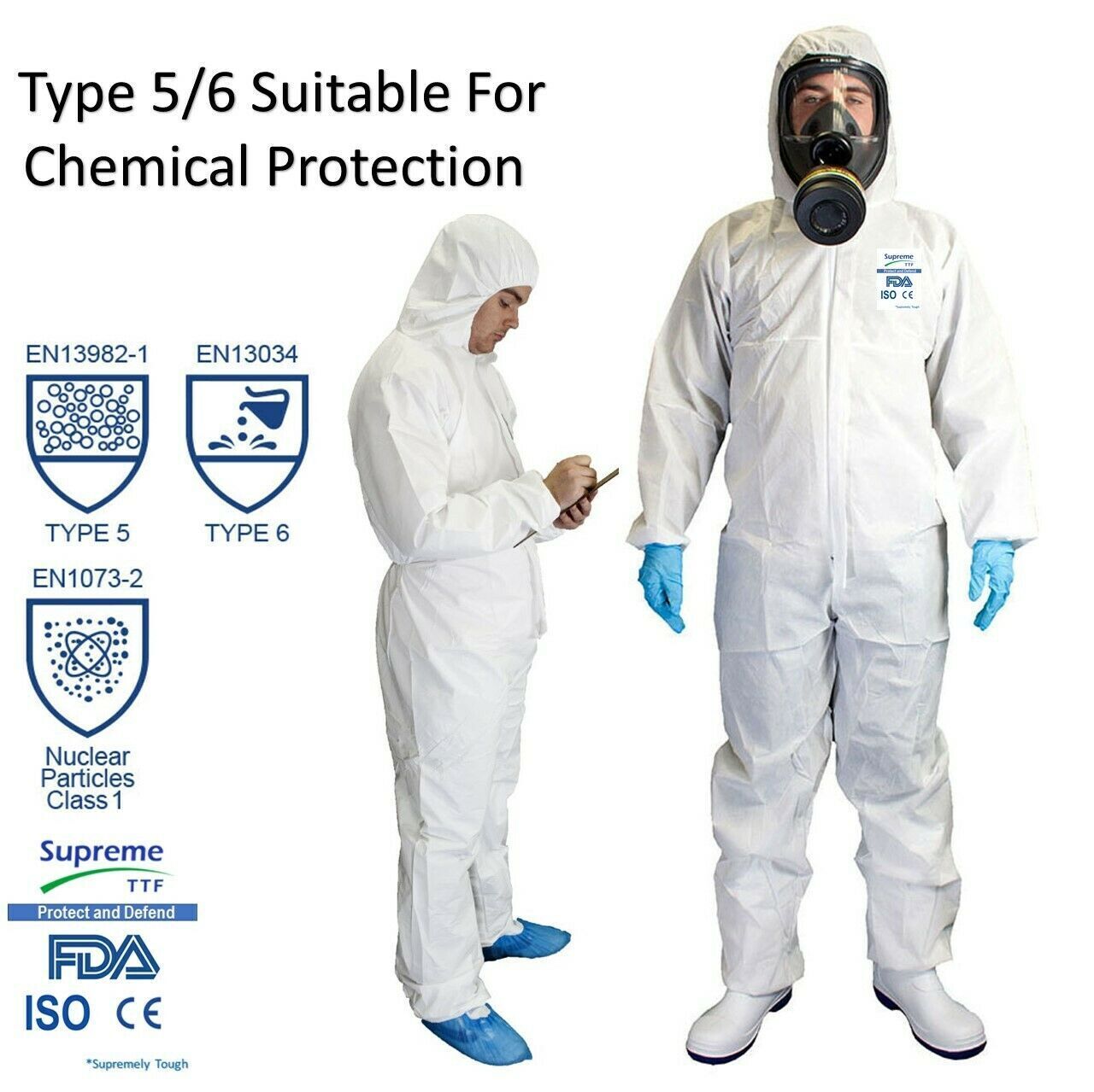 Disposable Coveralls White Hood Paper Suit Painters Protective Overalls Suit