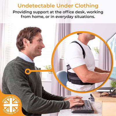 Posture Corrector Back Support Brace Strap Women Men Adjustable Shoulder Belt BK