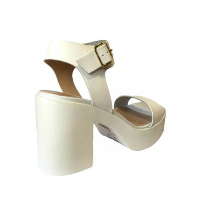 Ladies Girls Chunky Heels Platform Peep Toes Sandals Shoes Pumps UK 8 RRP Â£35