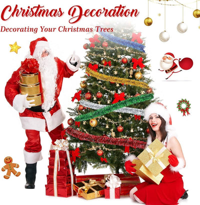 6 X 2M Chunky Tinsel Christmas Tree party Home Xmas Decor Thick Garland 12 Metre
