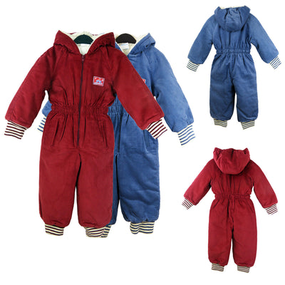 KIDS BABY WINTER WARM FLEECE JUMPSUIT ALL IN ONE CHILDRENS BOYS GIRLS 12-24M