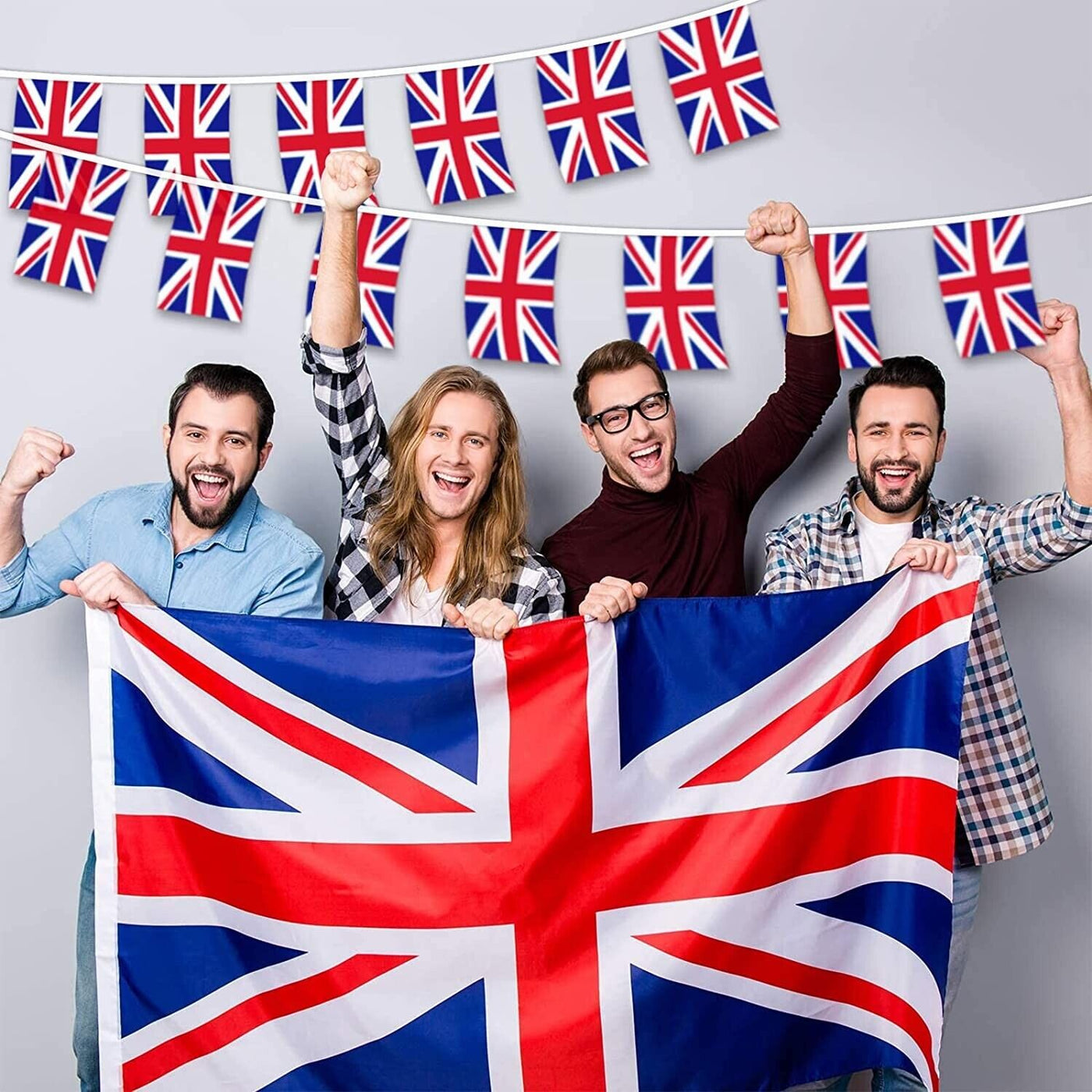 King Charles Coronation Union Jack Crowns Bunting Party Decorations 20pcs 10M