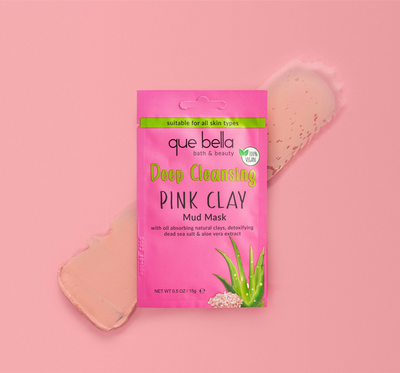 Deep Clean Pink Clay Mask Anti-Acne Mud Mask Detox Aloe Vera Cleanse Oil Control