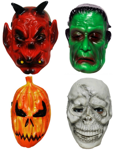 HORROR MASK Scary Rubber Latex Trick or Treat Halloween Fancy Dress Costume UK