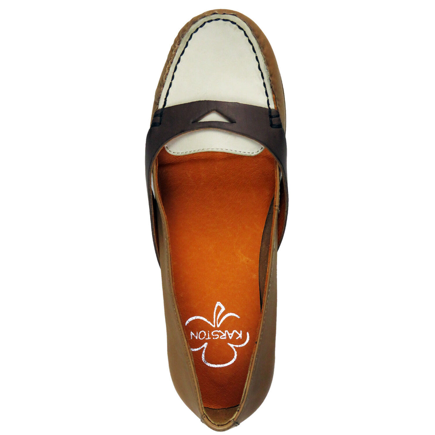 RRP Â£75 Ladies Women Leather Casual Moccasins Loafers Slip On Shoes Brown UK 4-5
