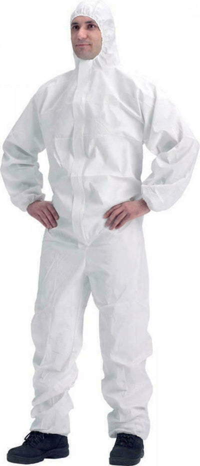 Disposable Coveralls White Hood Paper Suit Painters Protective Overalls Suit