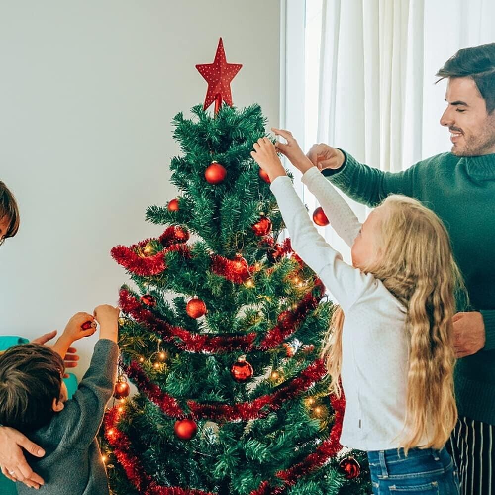 2M (6.5FT Tinsel Chunky Christmas Tree Decoration Home Xmas Garland 10 Colour UK