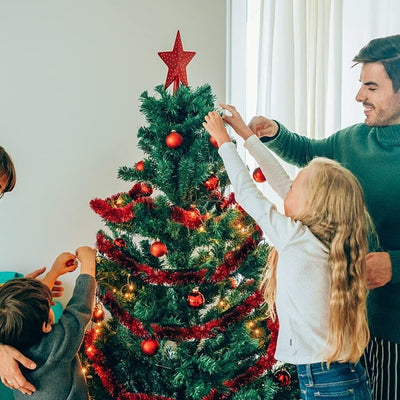 2M (6.5FT Tinsel Chunky Christmas Tree Decoration Home Xmas Garland 10 Colour UK