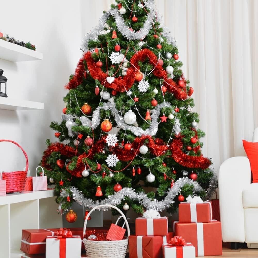 6 X 2M Chunky Tinsel Christmas Tree party Home Xmas Decor Thick Garland 12 Metre