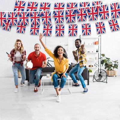 King Charles Coronation Union Jack Crowns Bunting Party Decorations 20pcs 10M