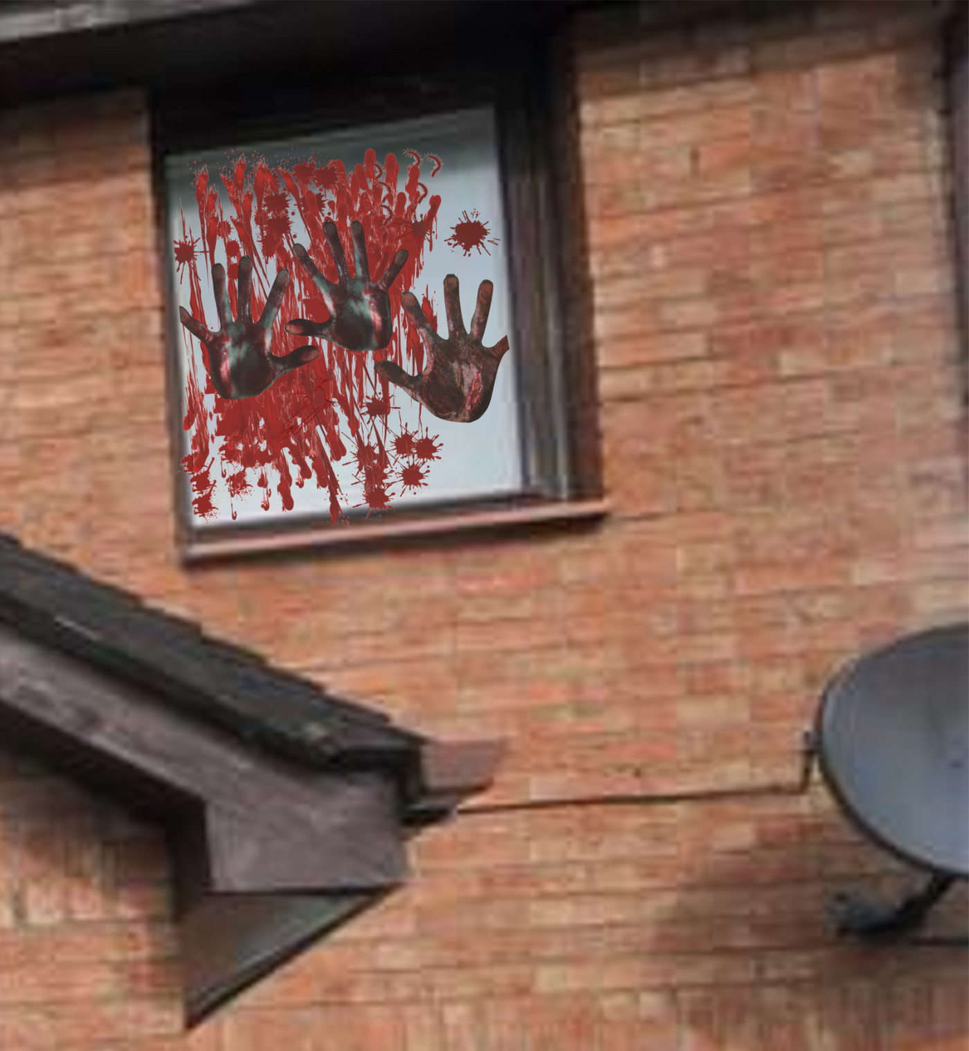 Halloween Party Window Stickers Decal Spooky Blood Scary Deco Hand Print A4 Size