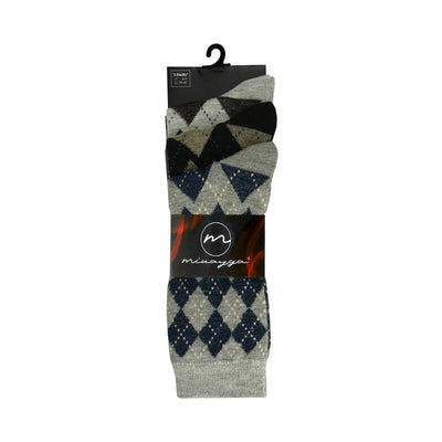 9 Pairs Mens Socks Argyle Wide Fit Diabetic Loose Cotton Rich Casual Work Wear