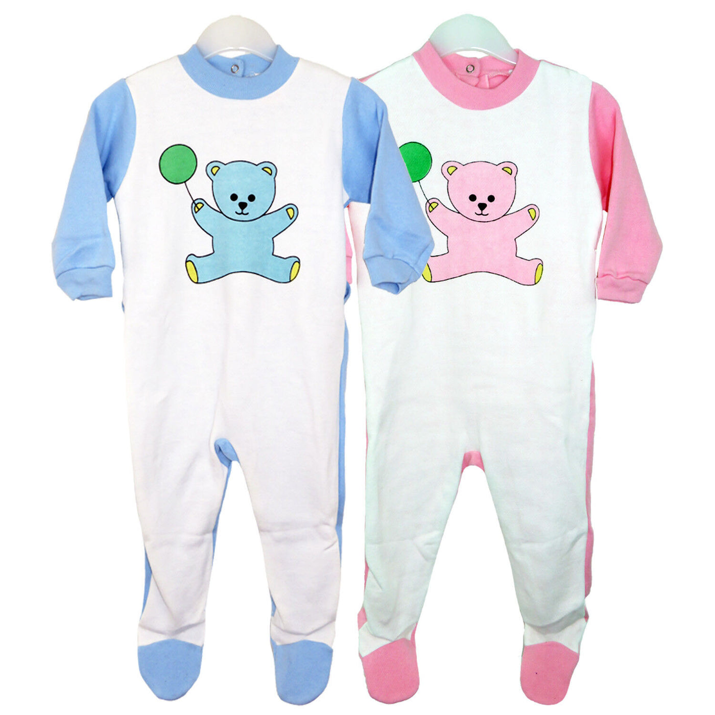 New Baby Toddler  All In One Fleece Pyjamas Jersey Nightwear Sleepsuit  0-18M