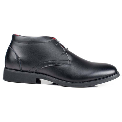 Boys Back To School Shoes Stubby Lace-up Black Smart Sturdy Size junior  UK 1