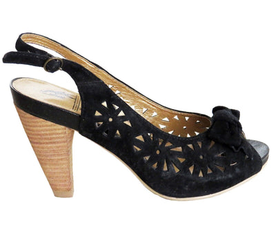 RRP-Â£60 Hush Puppies Womens Ladies TAMER Suede Open Toe  Sandal Shoes Black UK 4