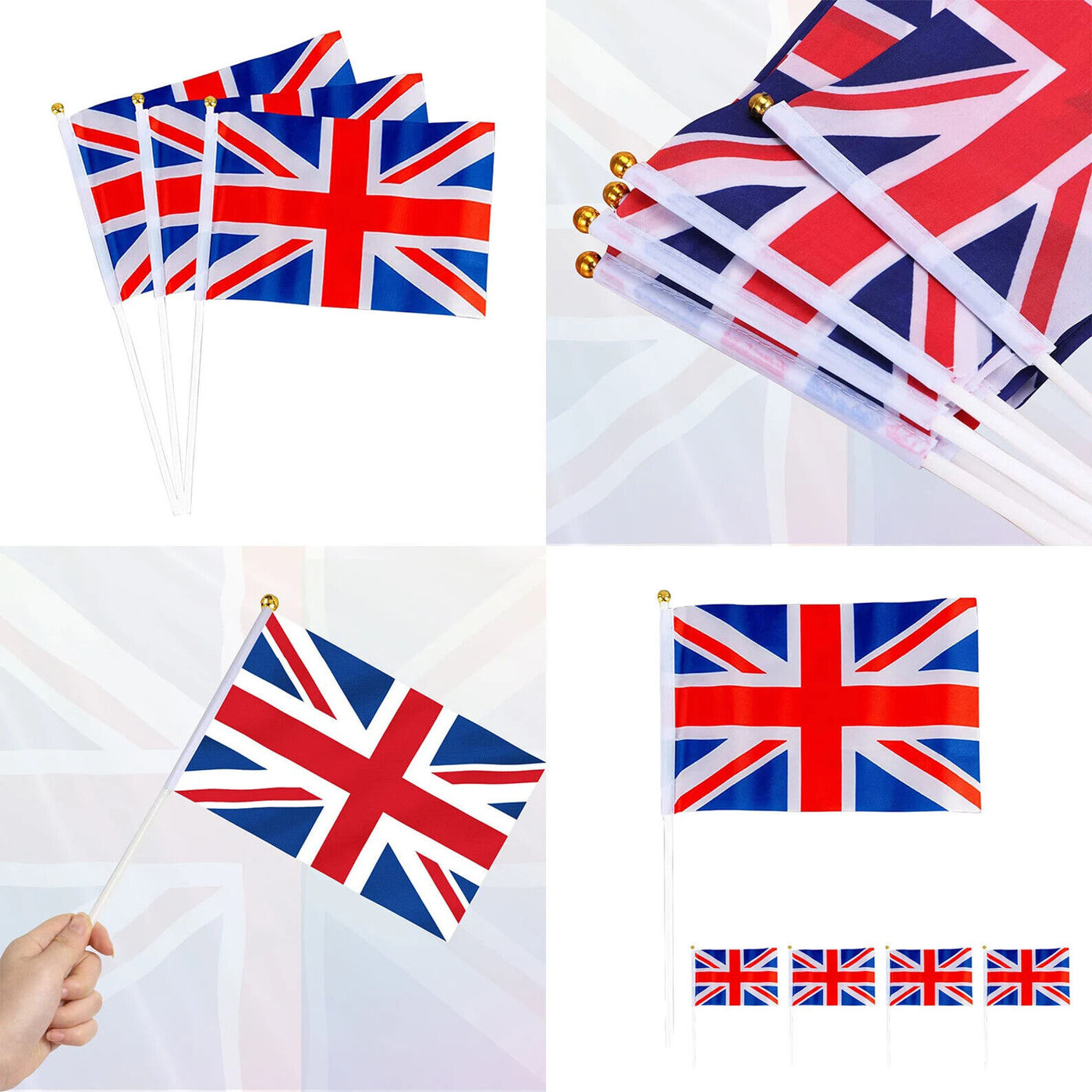 Union Jack Flags 10 20 30 Waving Hand Event Party Royal King Charles Coronation