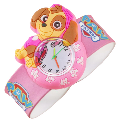 Kids Boys Girls Children Paw patrol Snap On Slap Watch Quartz Analogue Watches