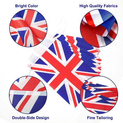 King Charles Coronation Union Jack Crowns Bunting Party Decorations 20pcs 10M