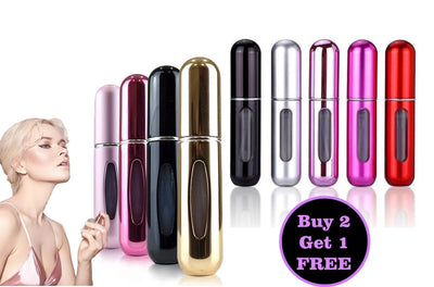 2Pcs Refillable Perfume Atomiser 5ml Spray Pump Portable Bottles for Travel/gym