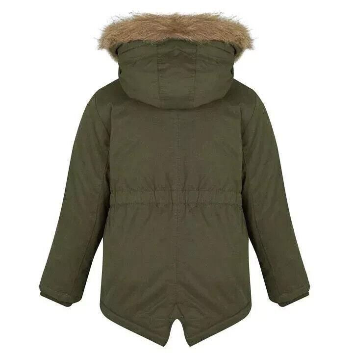 LEVI'S Girl's Hooded Fur Parka Jacket Coat RRP Â£140 Age 12 14  Years BNWT
