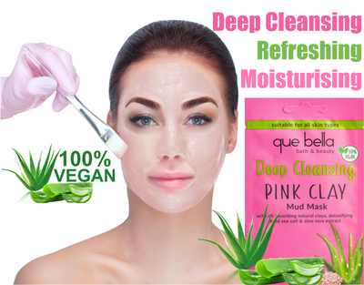 Deep Clean Pink Clay Mask Anti-Acne Mud Mask Detox Aloe Vera Cleanse Oil Control