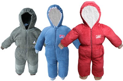 KIDS BABY WINTER WARM FLEECE JUMPSUIT ALL IN ONE CHILDRENS BOYS GIRLS 12-24M