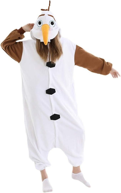 One Piece Fleece Pyjamas Jumpsuit Sleepwear Costume Women Sz L