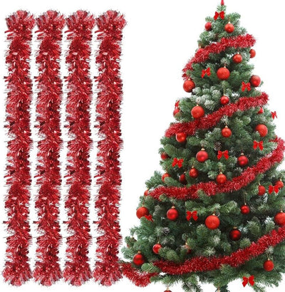 6 X 2M Chunky Tinsel Christmas Tree party Home Xmas Decor Thick Garland 12 Metre