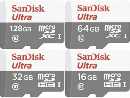 SanDisk Micro SD Card 32GB 64GB 128GB Class 10 SDHC SDXC Phone Memory & Adapter