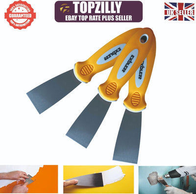 Wallpaper Scraper Tool Set 3pcs Blade Putty Heavy Duty Paint Filling Stripper