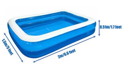 Family Inflatable Swimming Paddling Pool, 201 x 150 x 51 cm, Summer fun Garden