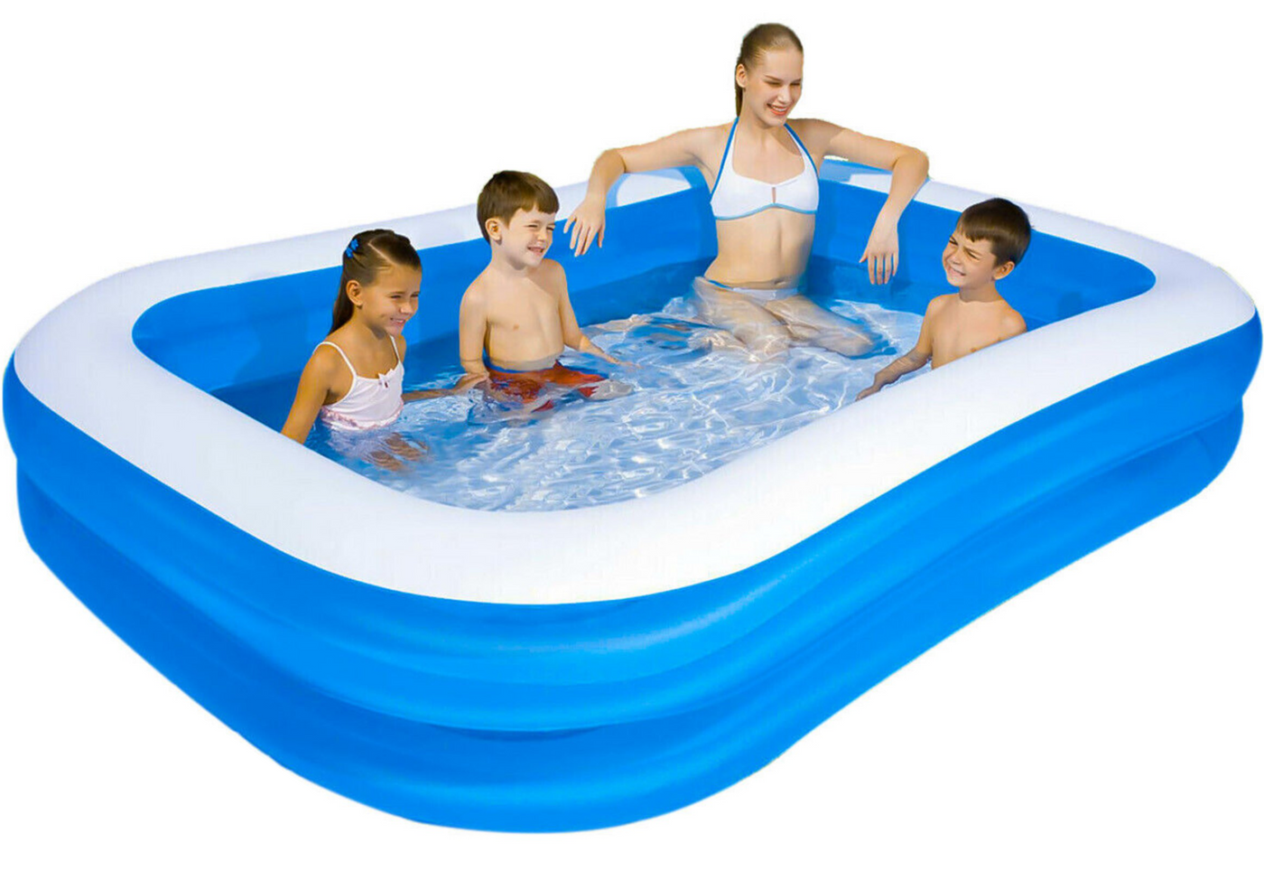 Family Inflatable Swimming Paddling Pool, 201 x 150 x 51 cm, Summer fun Garden