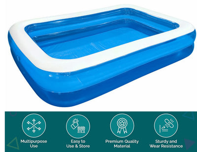 Family Inflatable Swimming Paddling Pool, 201 x 150 x 51 cm, Summer fun Garden