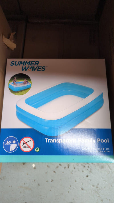 Family Inflatable Swimming Paddling Pool, 201 x 150 x 51 cm, Summer fun Garden