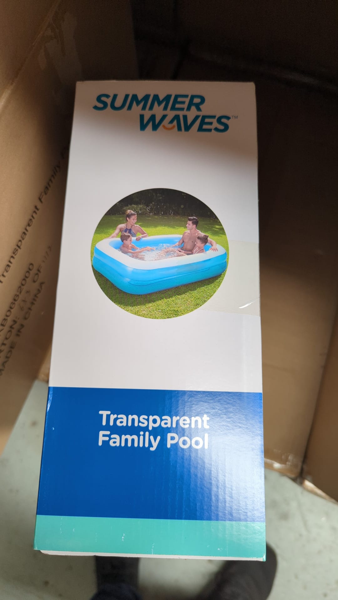 Family Inflatable Swimming Paddling Pool, 201 x 150 x 51 cm, Summer fun Garden