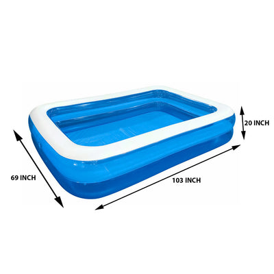 Family Inflatable Swimming Paddling Pool, 201 x 150 x 51 cm, Summer fun Garden